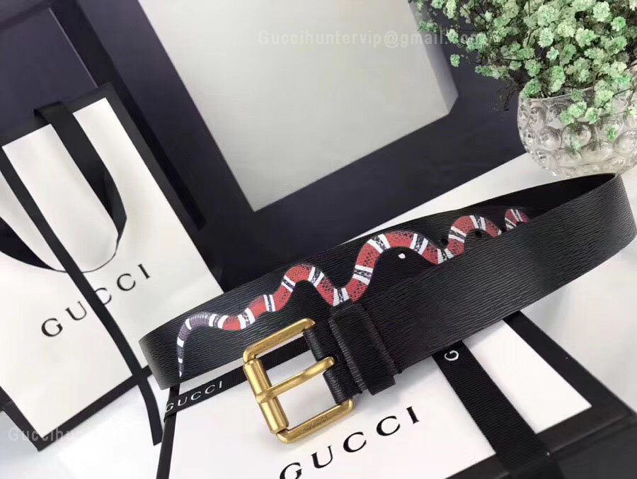 Gucci Belt Whit Snake Black 35mm
